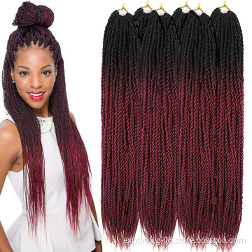 Wholesale Senegalese Twist Crochet Hair Extensions Long Twist Braiding Hair 24inch 100g Solid And Mixed Color Synthetic Fiber